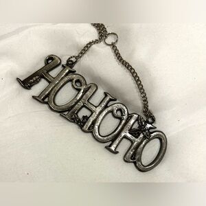 Pewter HoHoHo Word Ornamentent